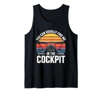 You Can Usually Find Me in The Cockpit Sunset Tank Top