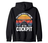 You Can Usually Find Me In The Cockpit Sunset Zip Hoodie