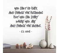 You Cannot Go Back and Change the Beginning... - C.S. Lewis Quote Vinyl Wall Decal Sticker [Large] [Dark Grey]