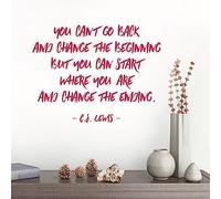 You Cannot Go Back and Change the Beginning... - C.S. Lewis Quote Vinyl Wall Decal Sticker [Large] [Magenta]