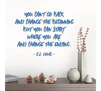 You Cannot Go Back and Change the Beginning... - C.S. Lewis Quote Vinyl Wall Decal Sticker [Large] [Ocean]