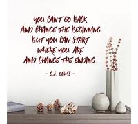 You Cannot Go Back and Change the Beginning... - C.S. Lewis Quote Vinyl Wall Decal Sticker [Medium] [Burgundy]