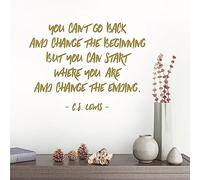 You Cannot Go Back and Change the Beginning... - C.S. Lewis Quote Vinyl Wall Decal Sticker [Medium] [Gold]