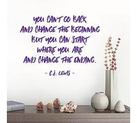 You Cannot Go Back and Change the Beginning... - C.S. Lewis Quote Vinyl Wall Decal Sticker [Medium] [Purple]