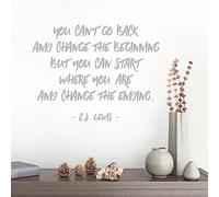 You Cannot Go Back and Change the Beginning... - C.S. Lewis Quote Vinyl Wall Decal Sticker [Medium] [Silver]