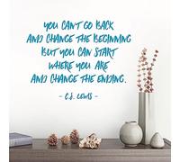 You Cannot Go Back and Change the Beginning... - C.S. Lewis Quote Vinyl Wall Decal Sticker [Medium] [Sky]