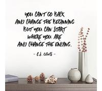 You Cannot go Back and Change The Beginning... - C.S Lewis - Wall Sticker Quote [Medium] [Black]