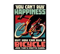 You Can't Buy Happiness But You Can Buy A Bicycle And That's Pretty Close Sign Metal Tin Signs, Bicycle Cyclist Cycling Poster for Home Office Restaurant Wall Decor Plaque Sign 12x8 Inch