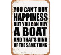 You Can't Buy Happiness BUT You CAN Buy a Boat Funny Art Metal Tin Sign 8x12 inch Bar Pub Indoor Outdoor Wall Decor Gifts for Man