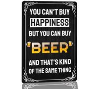 You Can't Buy Happiness But You Can Buy Beer and That's Kind of The Same Thing Tin Sign Bar Wall Decor Vintage Tin Sign For Home Wall Backyard Cafes Bar Man Cave 8x12 Inch