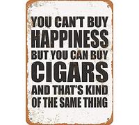 You Can't Buy Happiness BUT You CAN Buy Cigars Funny Art Metal Tin Sign 8x12 inch Bar Pub Indoor Outdoor Wall Decor Gifts for Man