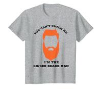You Can't Catch me I'm The Ginger Beard Man Funny T-Shirt T-Shirt, Youth, Heather Grey, 2T
