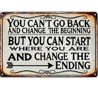 You Can't Go Back In Time And Change The Beginning, But You Can Start To Change The End " - Multi - purpose Wall Hanging Commercial Cleaning Signs, 6x8 Inch