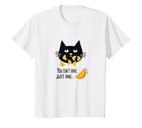 You Can't Have just one - Cute Cat Snack Humor T-Shirt, Kids, White, 6 Years