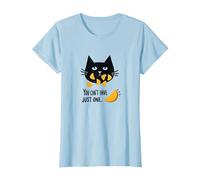 You Can't Have just one - Cute Cat Snack Humor T-Shirt, Women, Baby Blue, XS