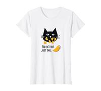 You Can't Have just one - Cute Cat Snack Humor T-Shirt, Women, White, XS