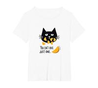 You Can't Have just one - Cute Cat Snack Humor T-Shirt, Women's Plus, White, 5X