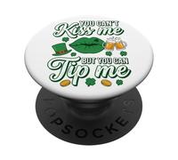 You Can't Kiss But Can Tip Me Waitress St Patricks Day PopSockets Adhesive PopGrip