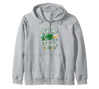 You Can't Kiss But Can Tip Me Waitress St Patricks Day Zip Hoodie