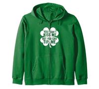 You Can't Kiss But Can Tip Me Waitress St Patricks Day Zip Hoodie
