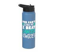 You Can't Scare Me I Beat Cancer Twice Stainless Steel Insulated Water Bottle