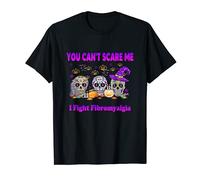 You Can't Scare Me I Fight Fibromyalgia Skulls Halloween T-Shirt