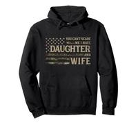 You Can't Scare Me I Have Daughter And Wife Fathers Day Camo Pullover Hoodie
