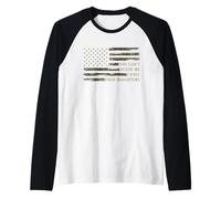 You Can't Scare Me I Have Four Daughters Father's Day Camo Raglan Baseball Tee