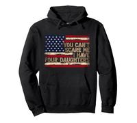 You Can't Scare Me I Have Four Daughters Retro USA Flag Pullover Hoodie