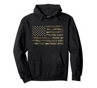 You Can't Scare Me I Have Three Boys Father's Day Camo Flag Pullover Hoodie