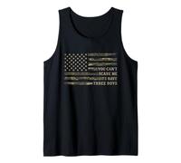 You Can't Scare Me I Have Three Boys Father's Day Camo Flag Tank Top