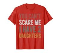 You Can't Scare Me I Have Two Daughters, Dad Daughter T-Shirt, Men, Red, Small