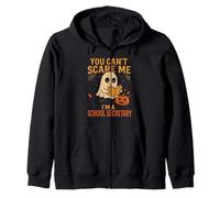 You Can't Scare Me I'm A School Secretary Halloween Candy Zip Hoodie