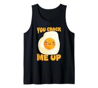You Crack Me Up Funny Fried Egg Pun Cartoon Tank Top