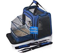 YOU DECIDE MUNICH Cat Transport Bag, Foldable with Litter Tray, Large Cat Suite LX, Blue, One Size