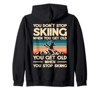 You Don’t Stop Skiing Retro Ski Lover Winter Sports Skier Zip Hoodie