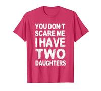You Don't Scare Me I Have Two Daughters T-Shirt, Men, Red Heather, Medium
