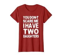 You Don't Scare Me I Have Two Daughters T-Shirt, Women, Cranberry Red, 3X-Large