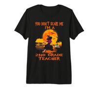 You Don't Scare Me I'm A 2nd Grade Teacher Witch Halloween Premium T-Shirt