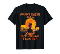 You Don't Scare Me I'm A Teacher Witch Halloween Costume Value Graphic T-Shirt