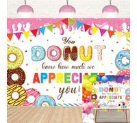You Donut Know How Much We Appreciate You Backdrop 7x5FT Doughnut Thank You Background Thanks for All You Do Backdrop for Staff Employee Teachers Doctor Party Decorations Banner Photo Props