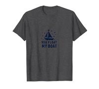 You Float My Boat - Nautical Love Sailing T-Shirt, Men, Dark Heather Grey, 5XL