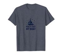 You Float My Boat - Nautical Love Sailing T-Shirt, Men, Heather Blue, XXL