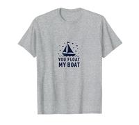 You Float My Boat - Nautical Love Sailing T-Shirt, Men, Heather Grey, 5XL