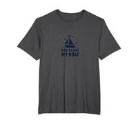 You Float My Boat - Nautical Love Sailing T-Shirt, Men's Big and Tall, Dark Heather Grey, 2X Tall