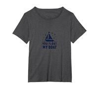 You Float My Boat - Nautical Love Sailing T-Shirt, Women's Plus, Dark Heather Grey, 6X