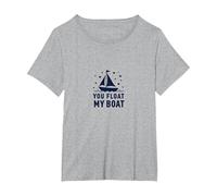 You Float My Boat - Nautical Love Sailing T-Shirt, Women's Plus, Heather Grey, 5X