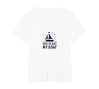 You Float My Boat - Nautical Love Sailing T-Shirt, Women's Plus, White, 2X