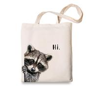 YOU FOUND ME Canvas Tote Bag for Women, Cute Raccoon Print Cotton Bag for Book Lovers, Bookworm Gifts Grocery Shopping Bag Birthday Present (Raccoon)