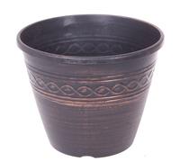 You Garden Infinity 11" Round Black Copper Planter